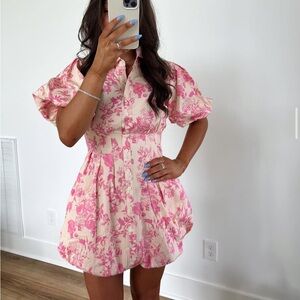 Pink Floral Bubble Dress